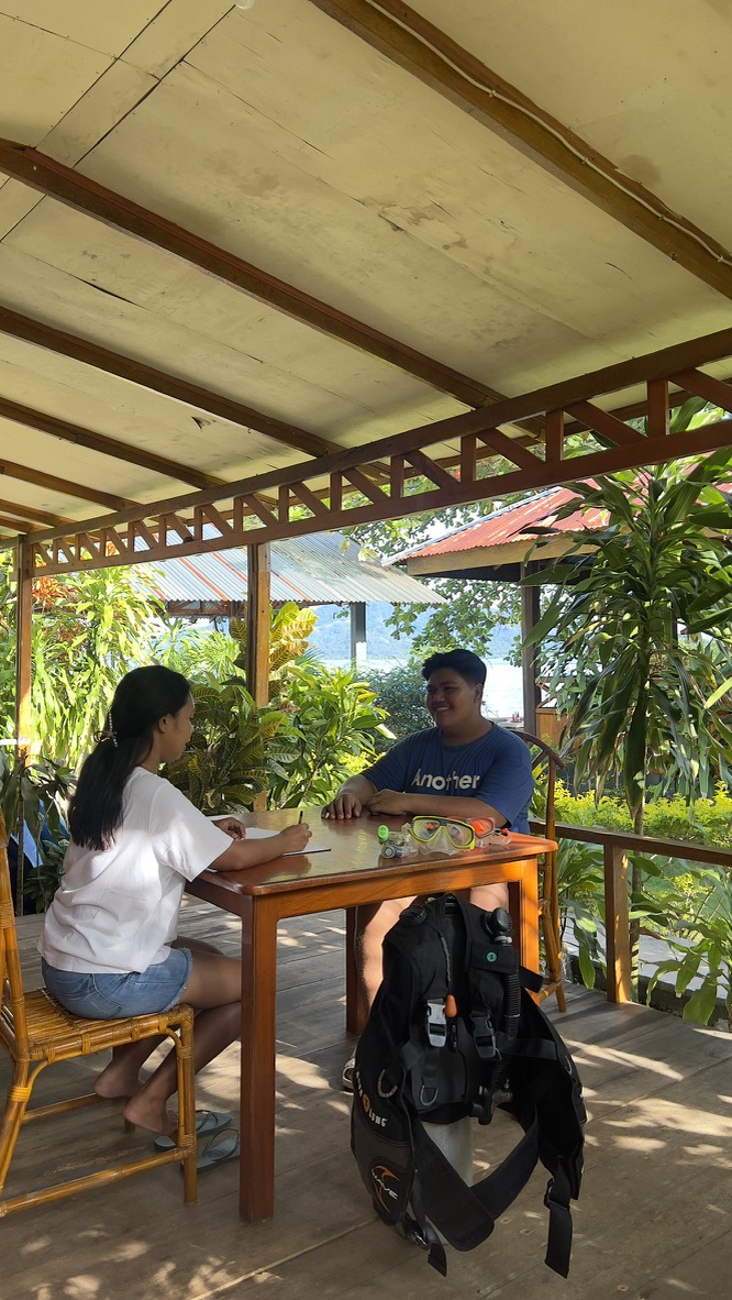 PADI-certified diving center at Bunaken Sunrise Resort with professional dive equipment and instructors
